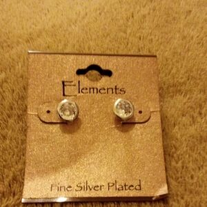 Element Silver Plated Crystal Earrings